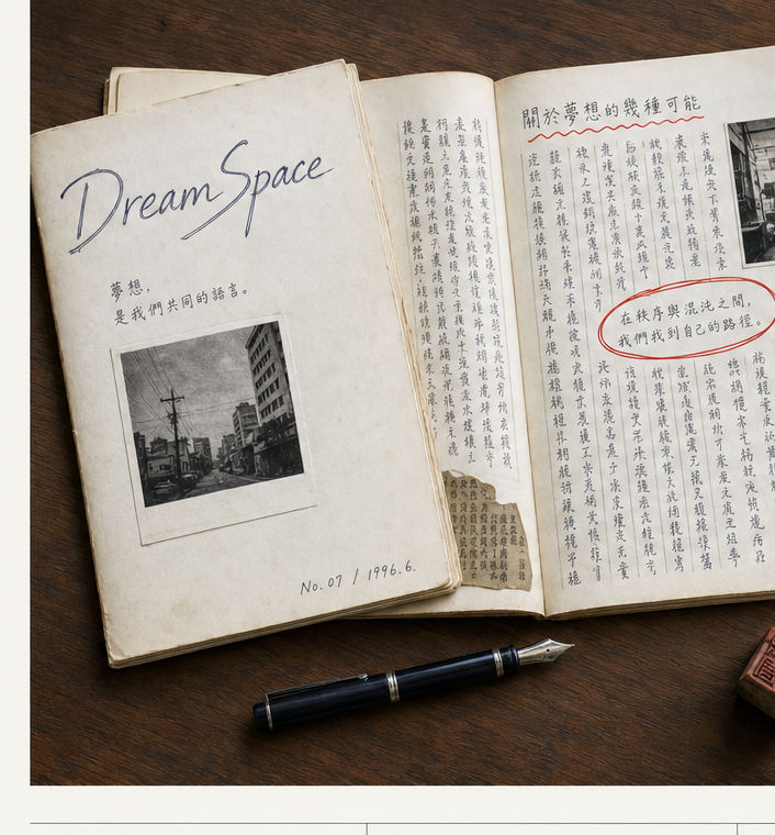 DreamSpace 手寫月刊跨頁 — 編輯長的起源