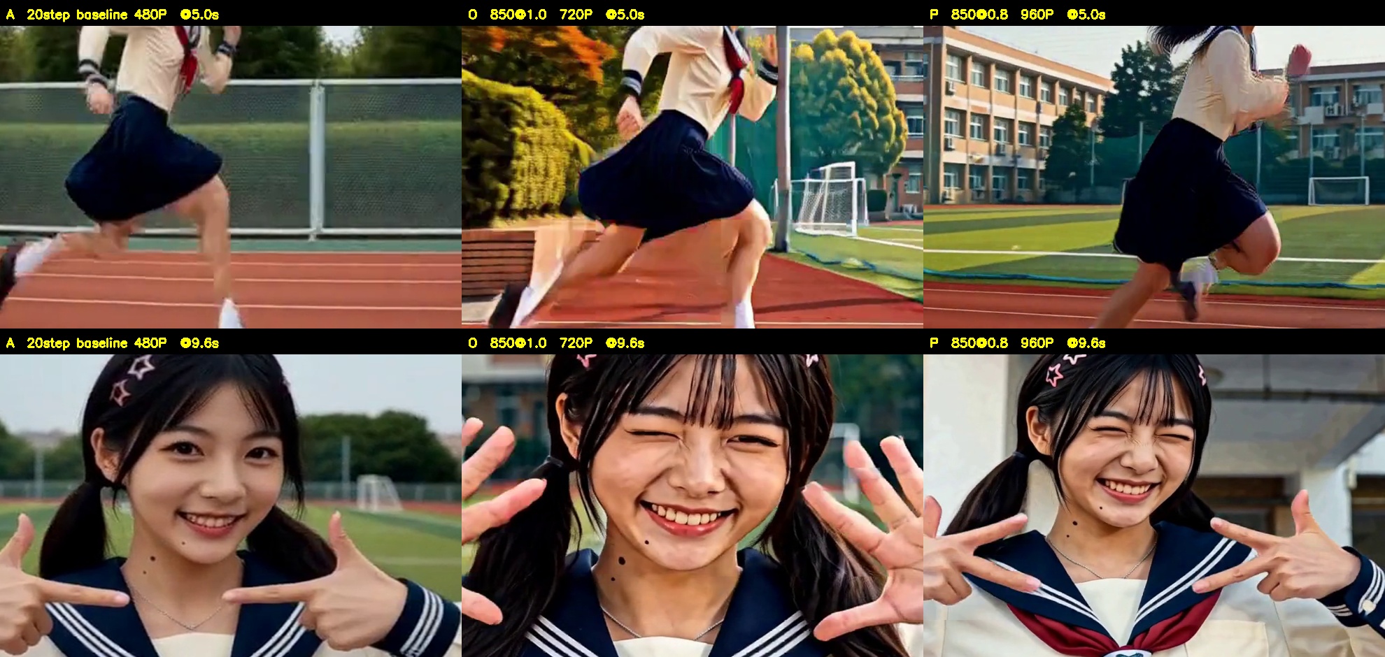 baseline、v1@1.0、v1@0.8+960P 的對照